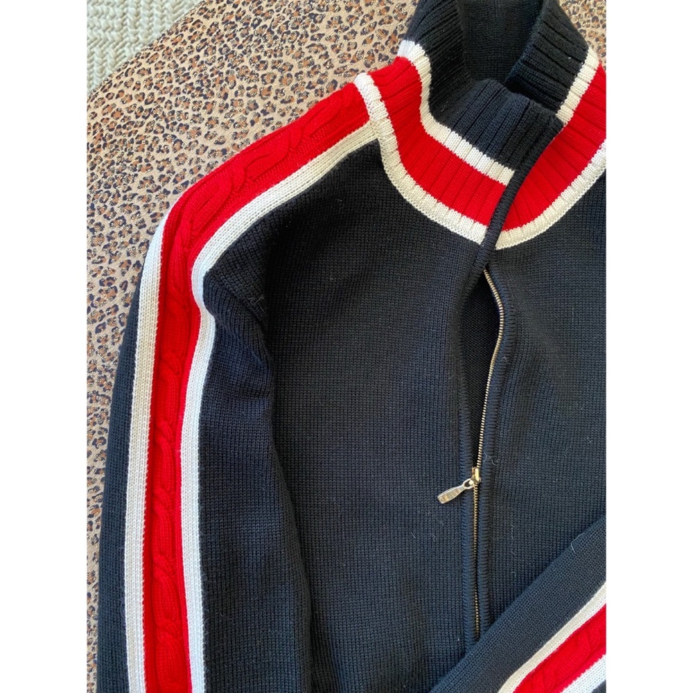 ESCADA Wool Zip Up Cardigan with Braided Cable M - Picture 2 of 11